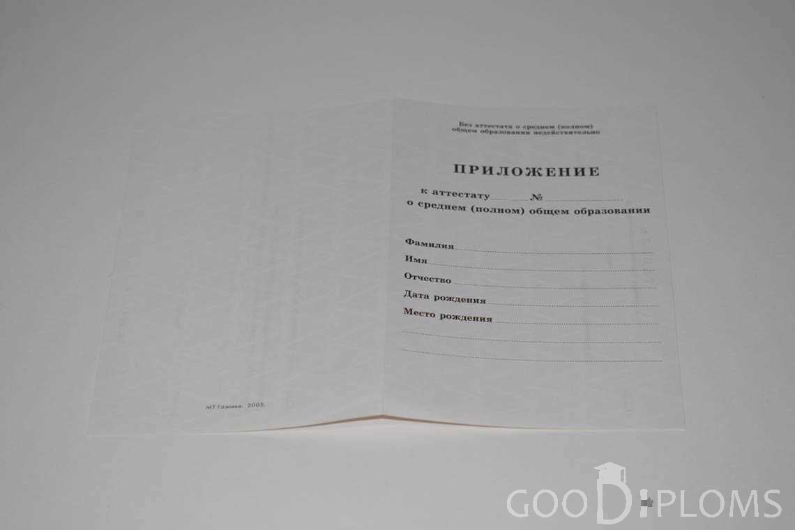 Приложение к Аттестату За 11 Класс период выдачи 1994-2007 -  Долгопрудный