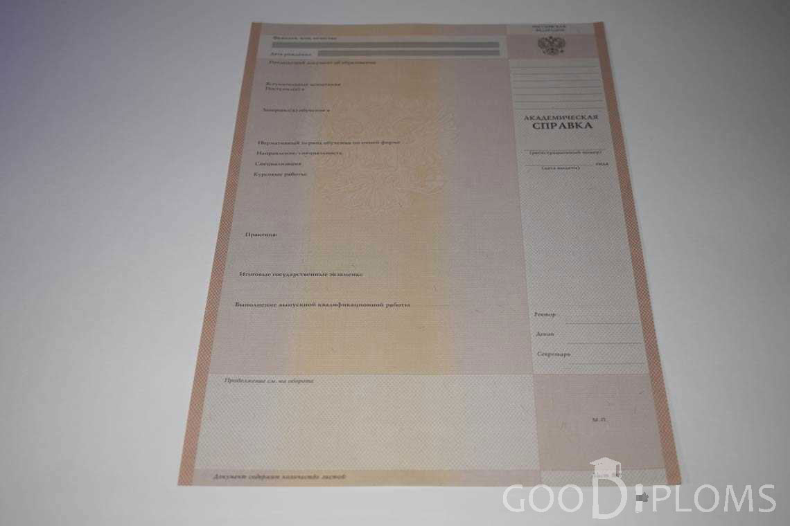 Академическая Справка Вуза период выдачи 1996-2009 -  Долгопрудный