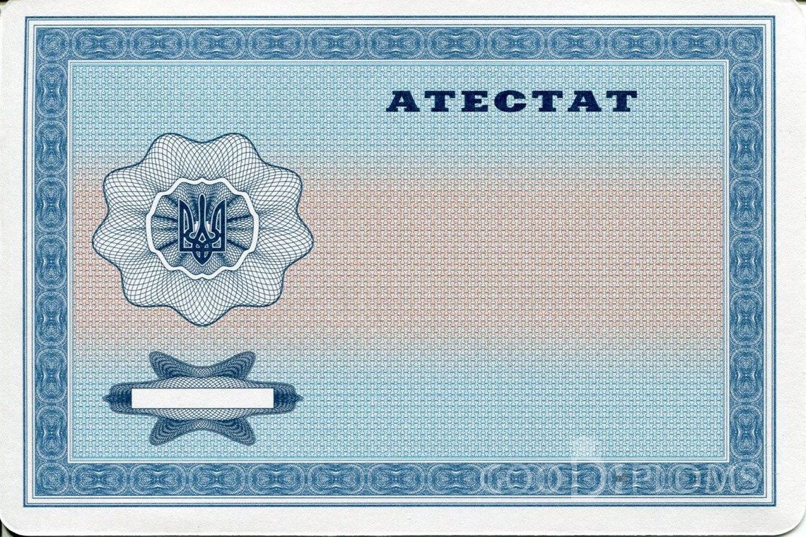 Украинский аттестат за 11 класс - Обратная сторона- Долгопрудный